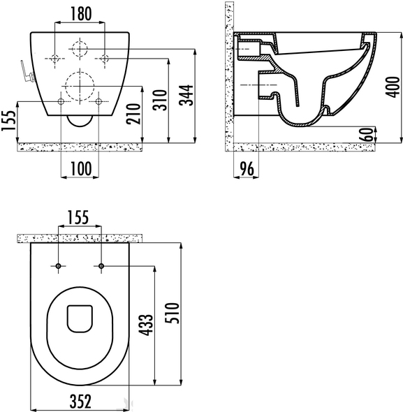 WC suspendat Creavit Free FE320-11SM 5159 