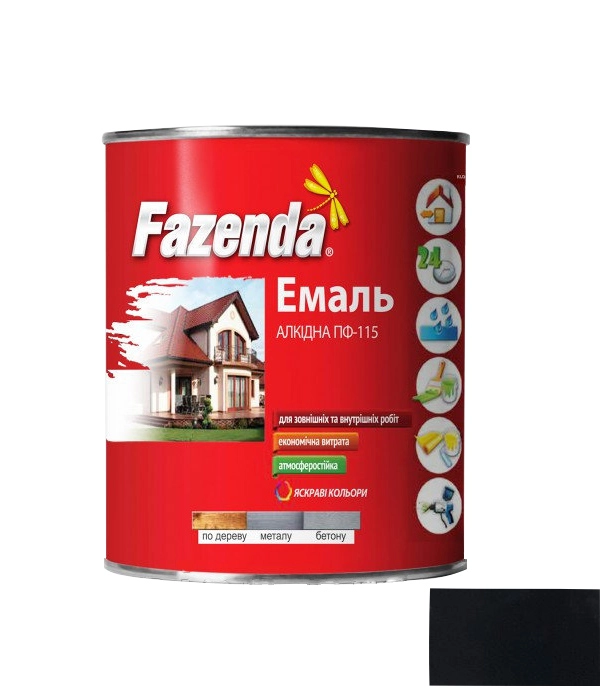  Эмаль Fazenda 2.8кг чёрный