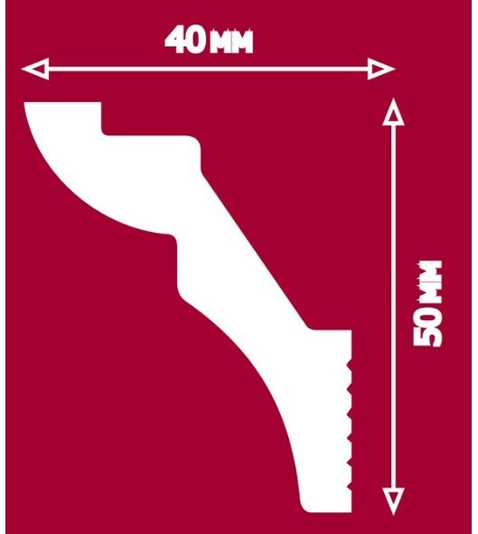 Плинтус потолочный Plintex H40/50 SC