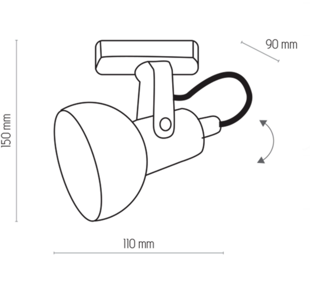 Corp de iluminat cu șină TK Lighting Tracer Black TL 005 1 GU 10 4043