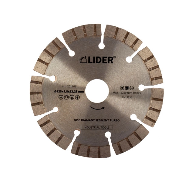 Диск алмазный по бетону segment turbo Lider 125мм 201106