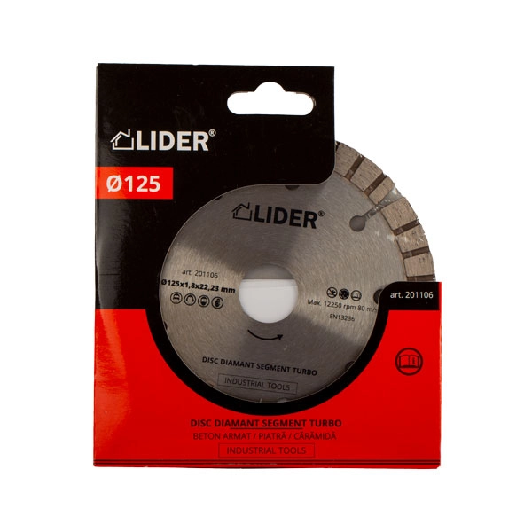 Диск алмазный по бетону segment turbo Lider 125мм 201106