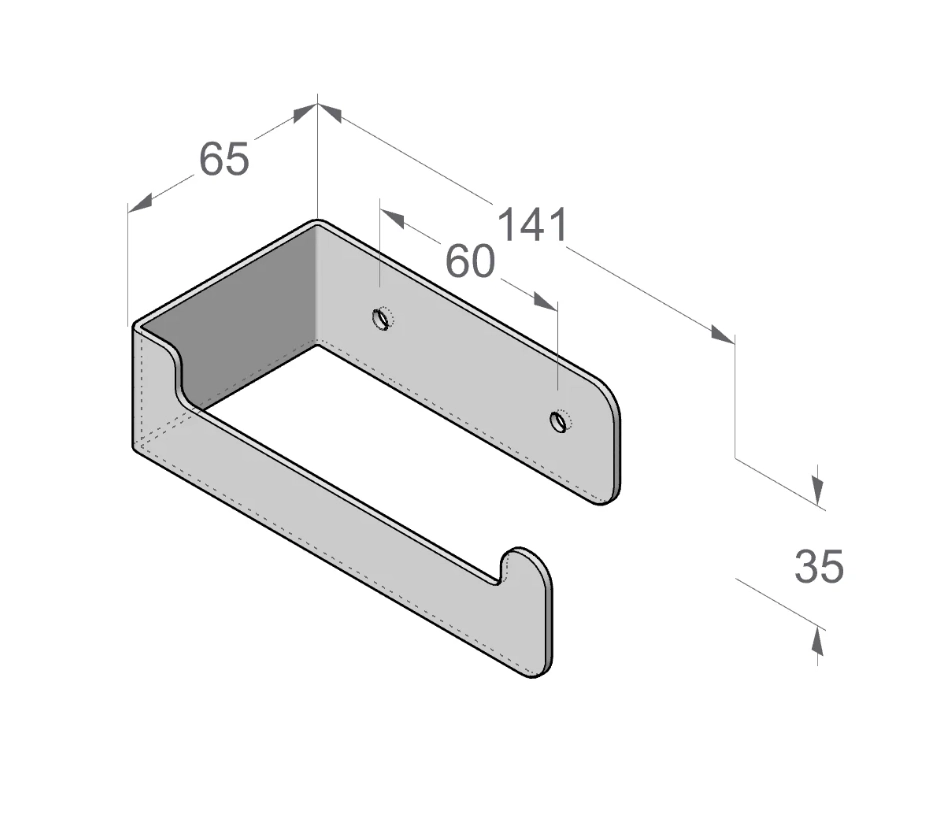 Держатель для туалетной бумаги Daske Zen PH-0041GL серый левый