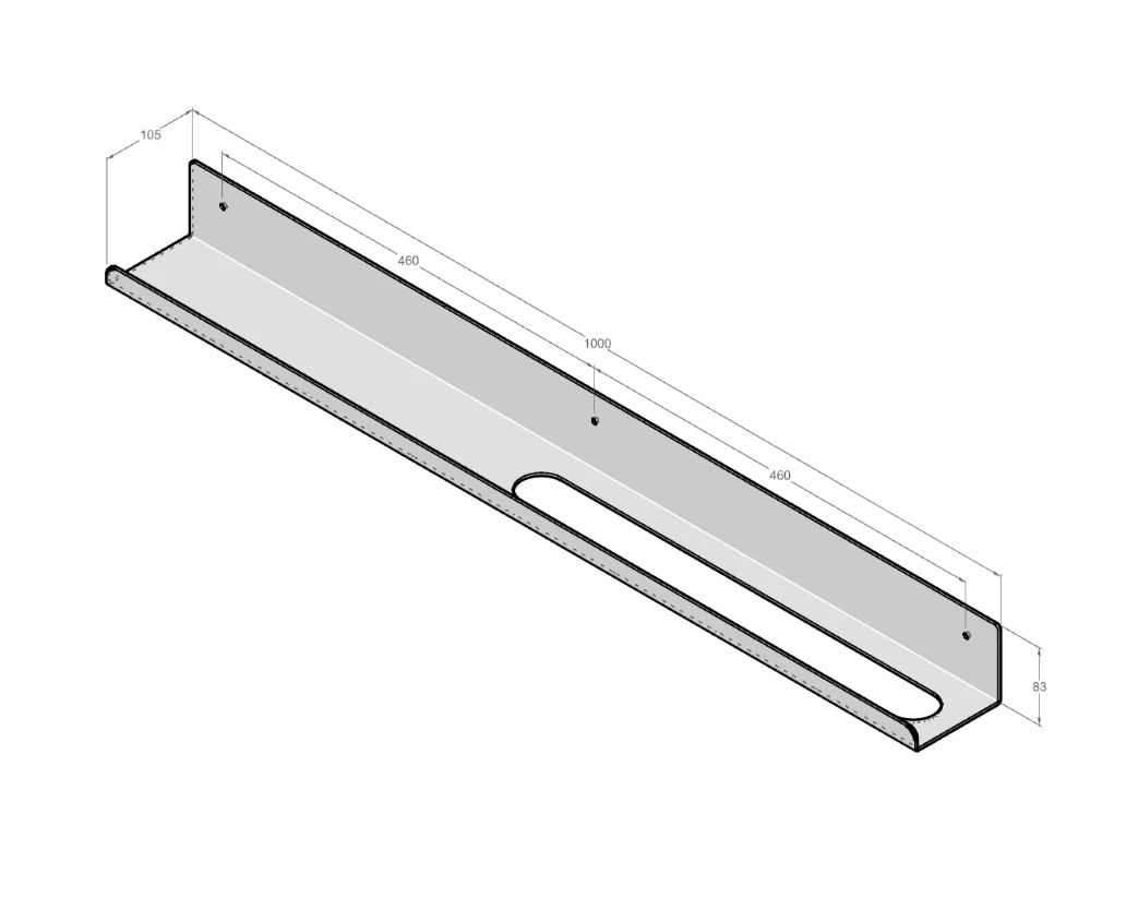 Вешалка для полотенец с полкой Mirage ADH TR/M-0973WL-A белый левый