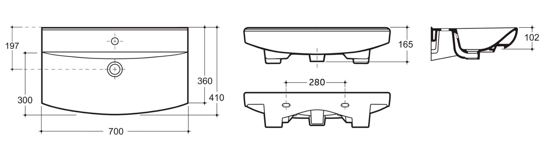 Lavoar Keramin Clermont 70 white