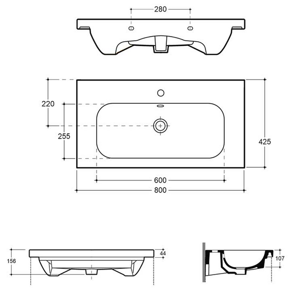 Lavoar Keramin Eridan 80 FS 1c white