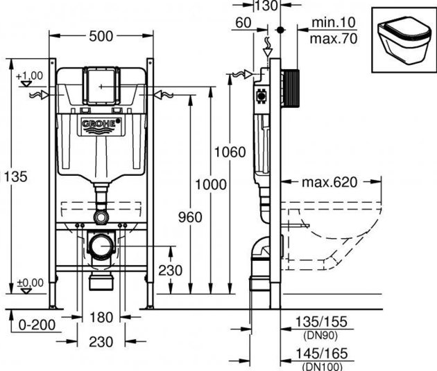 Инсталляционная система Grohe Rapid SL GHRWC21CC 