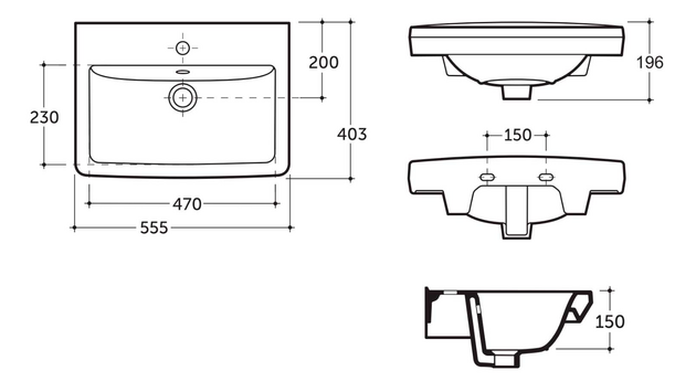 Lavoar Keramin Milan 55 white