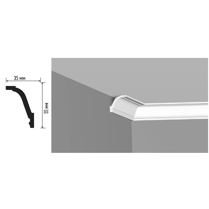 Потолочный плинтус Plintex IC35/55 SC 