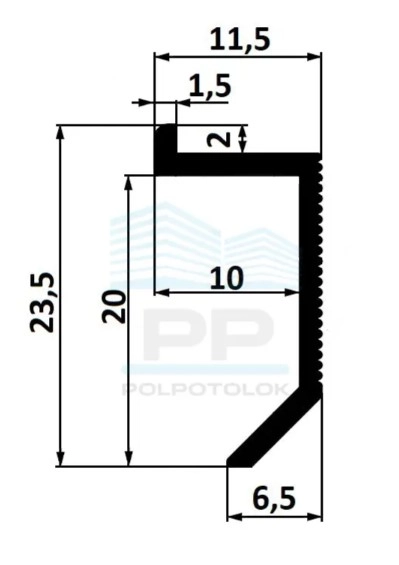 Plinta montare ascunsă ASP112B PP 2600mm 