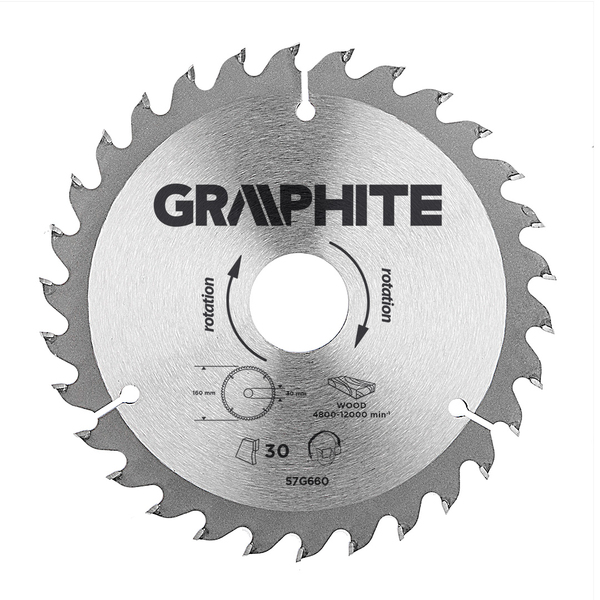 Disc p/lemn Graphite 160x20mm 30 dinți 3960