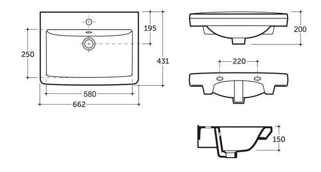 Lavoar Keramin Milan 65 white