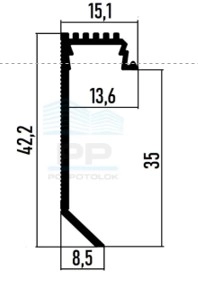 Plintă montare ascunsă ASPL35B PP 2600mm 