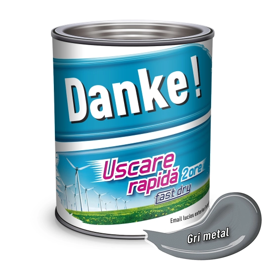 Эмаль Danke 0.75л металлический серый