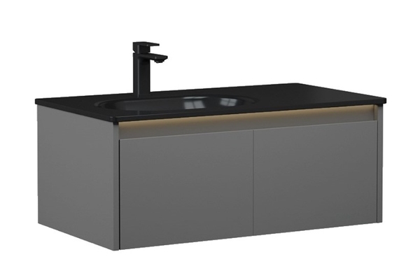 Mobilier de baie Orka Lisbon 90 Antracite Matt 12mm 90*50TZG 0728 