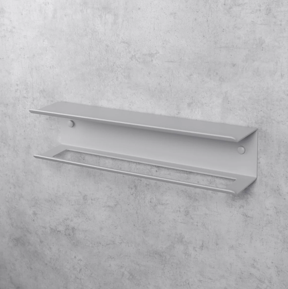 Вешалка для полотенец с полкой Daske Pody ADH TR/PY-1031G-A серый