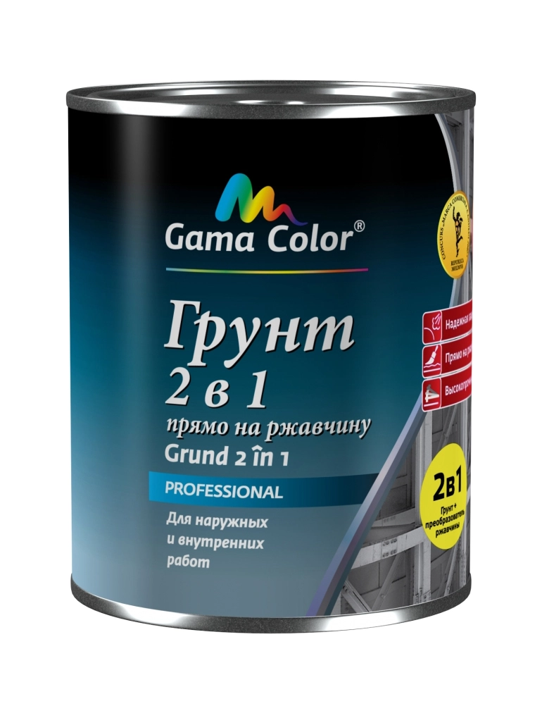 Грунтовка Gama-Color GF-021 2in1 0.9кг серый