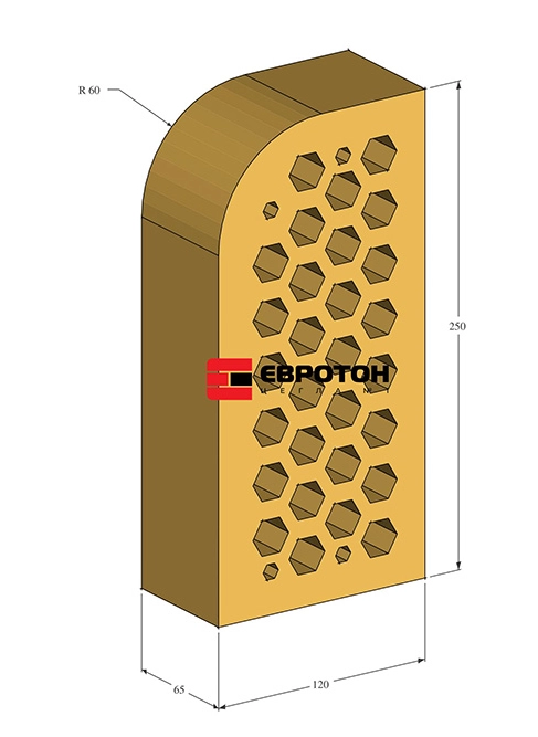 Кирпич пустотелый TM Евротон ИФ-5 коричневый