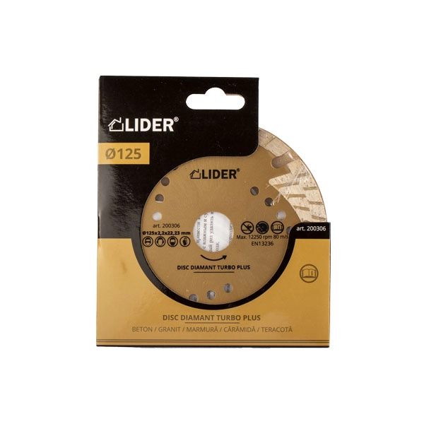 Диск алмазный по бетону turbo plus Lider 180мм 200308
