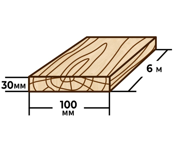 Доска 30*100мм 6м