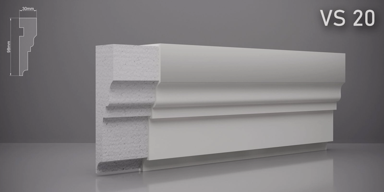 Декоративный пояс VS20 98x30мм