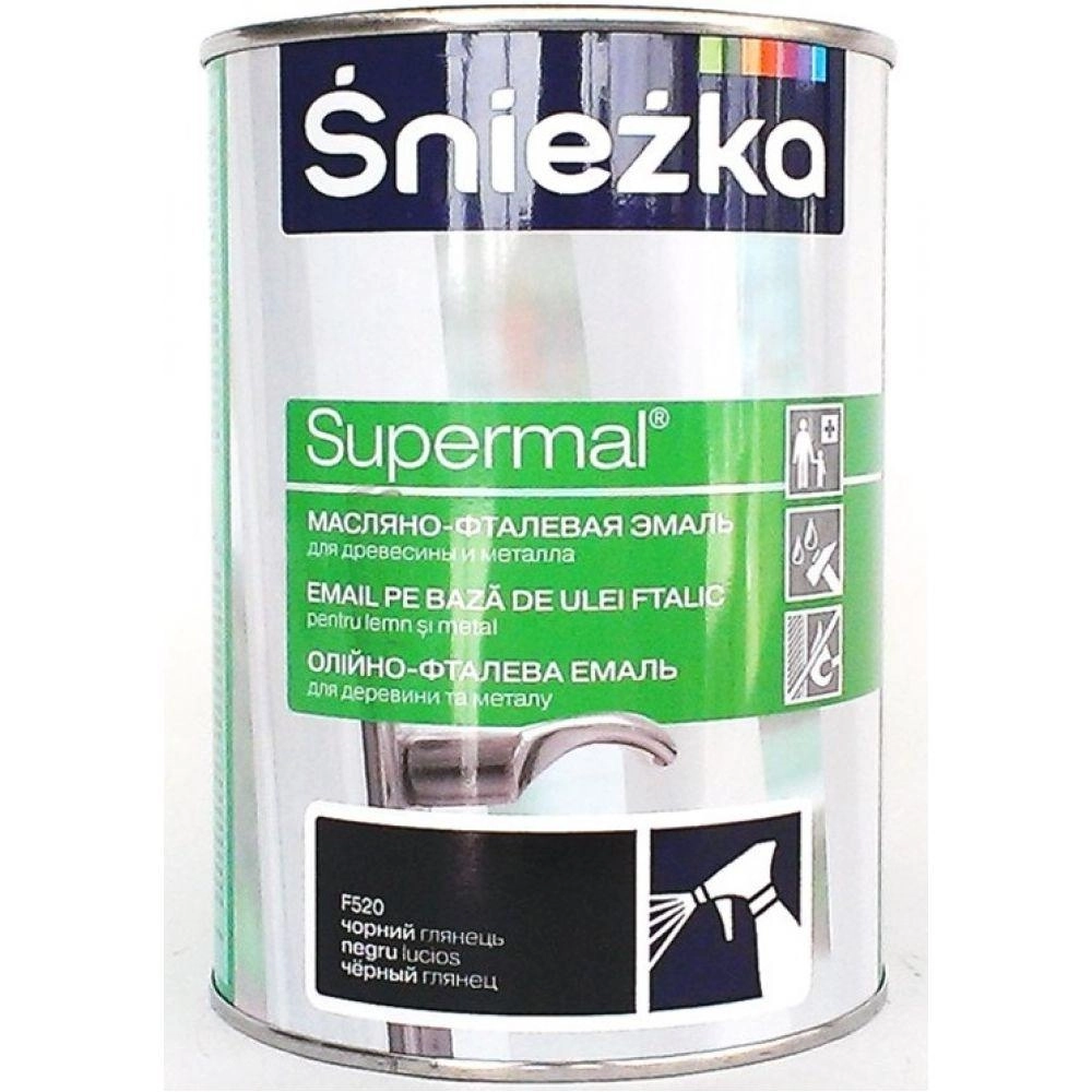 Эмаль Sniezka Supermal 0.8L чёрный глянец