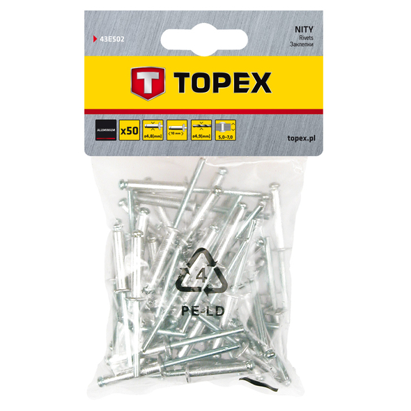 Nituri din aluminiu Topex 4.8x10mm 380