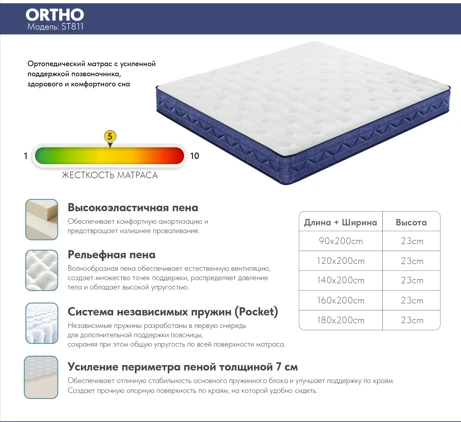 Saltea ST811 160х200х23 Ortho 