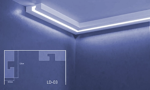 Потолочный плинтус XPS LD-03 130*45*2000 