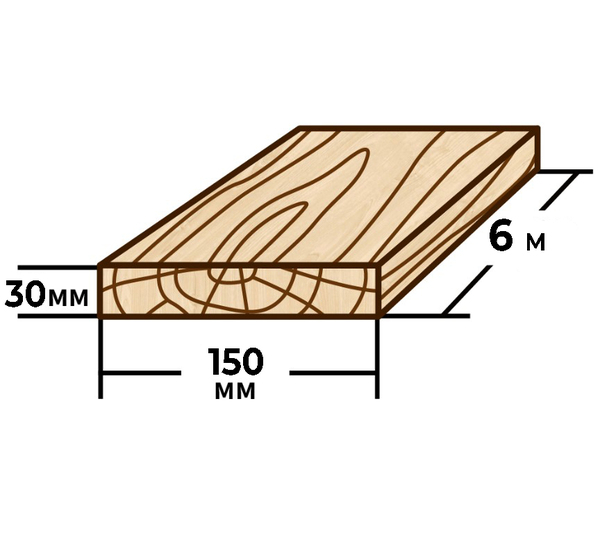 Доска 30*150мм 6м