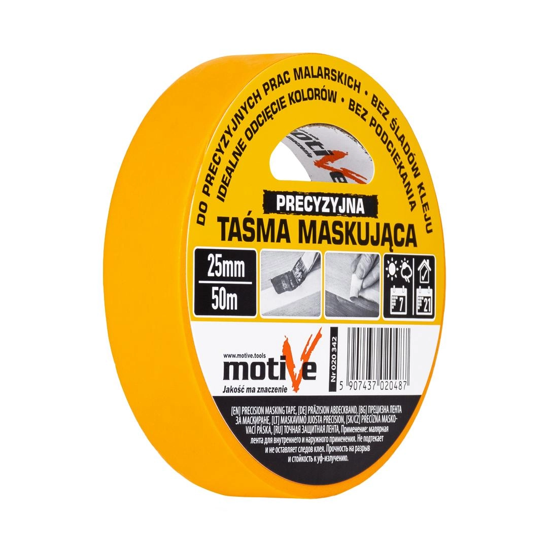 Клейкая лента малярная Motive Precizie 25mm x 50m 020 342