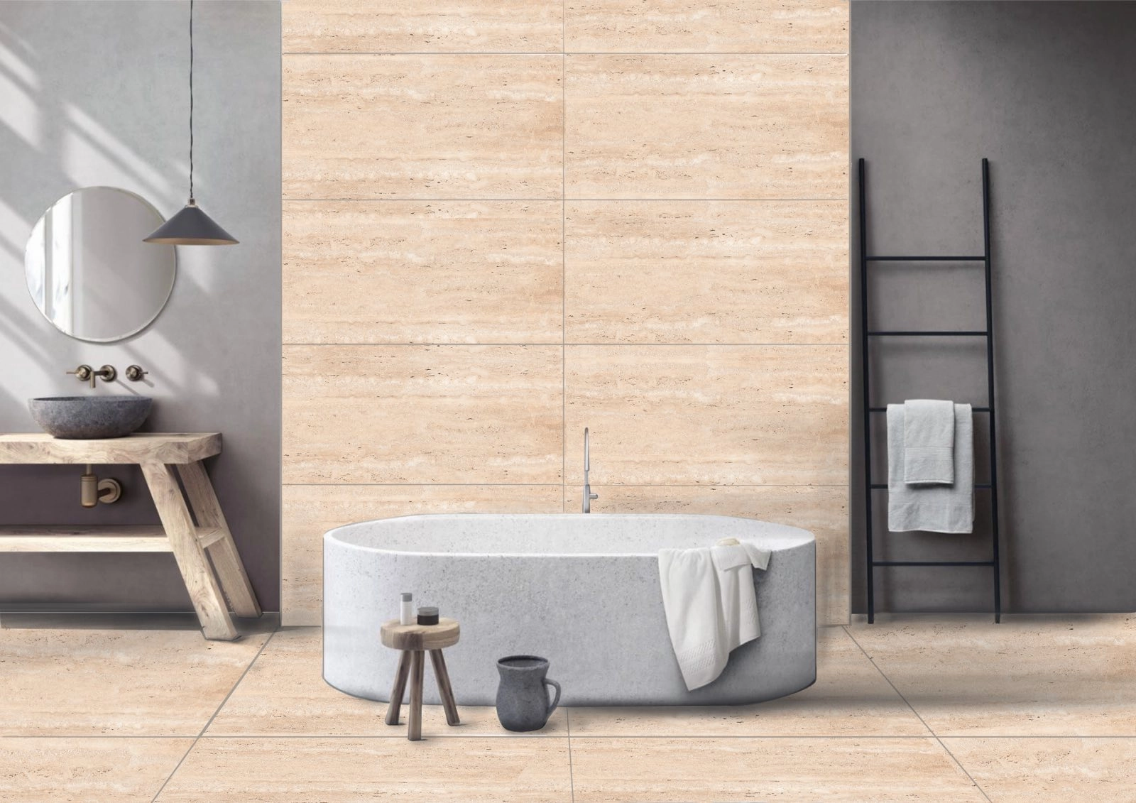 Gresie Exagres Travertino 60x120 Ivory