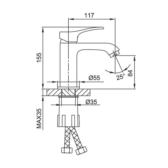 Смеситель Frap F 1075-9 графит 0482