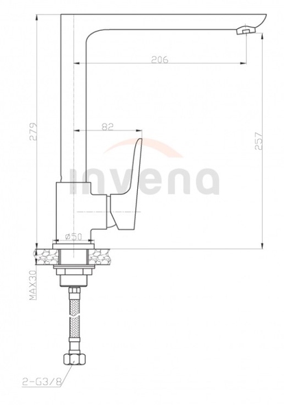 Смеситель Invena Dokos BZ-19-L02-V Chrome
