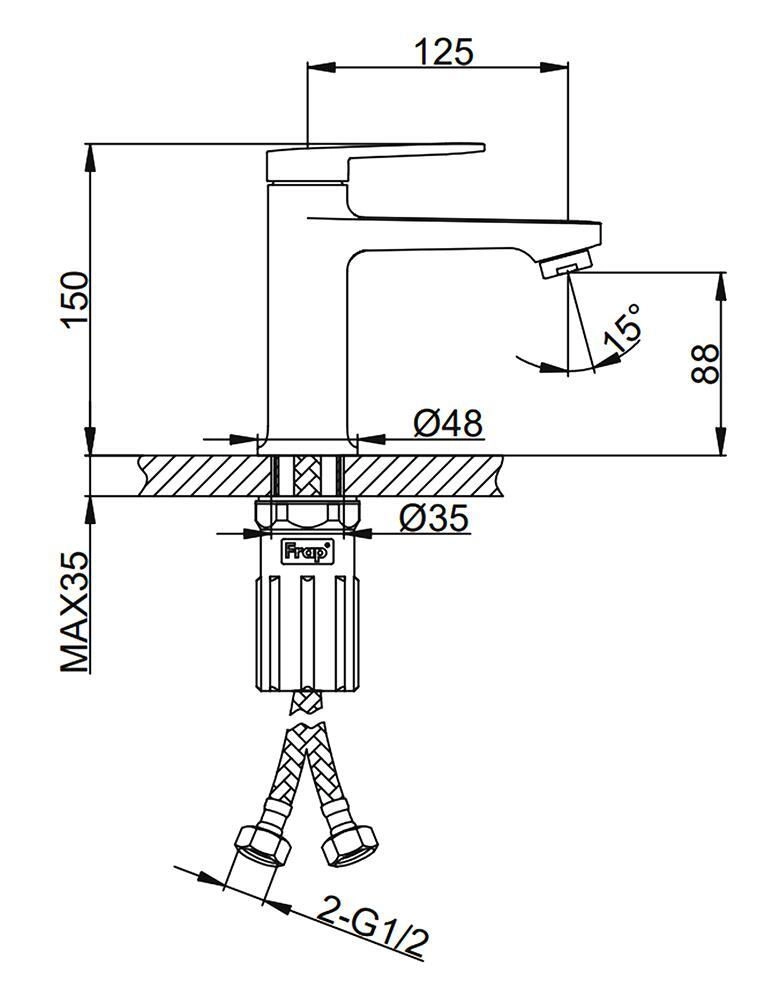 Baterie Frap F 1085-6 negru 0321