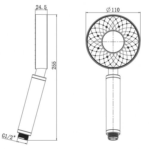 Telefon p/duș Rubineta Luna 622143B 