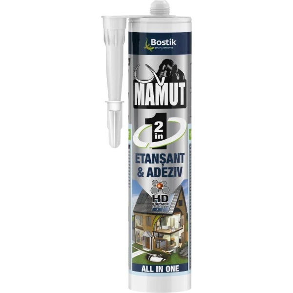Etanșant și adeziv Mamut 2 în 1 negru 290ml