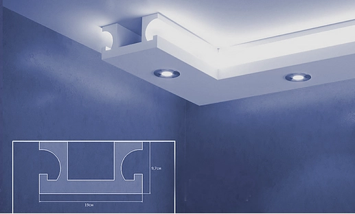 Потолочный плинтус Profil XPS LD-14  95*190*2000 