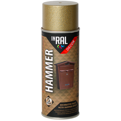 Vopsea spray decorativă Inral Hammer 400ml aur