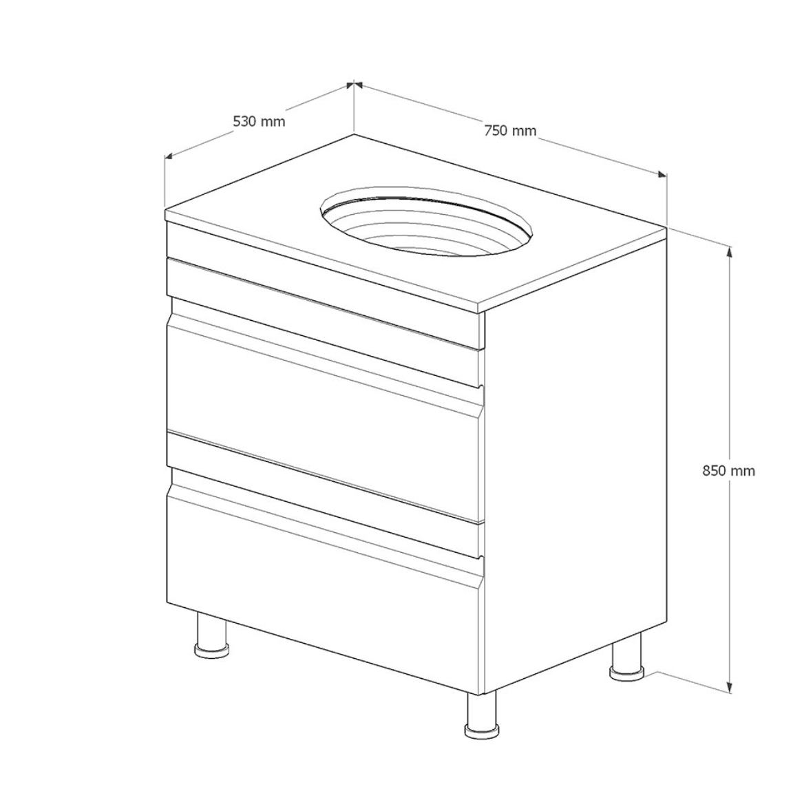Dulap pentru lavoar Viscon 75 New white  1512138 