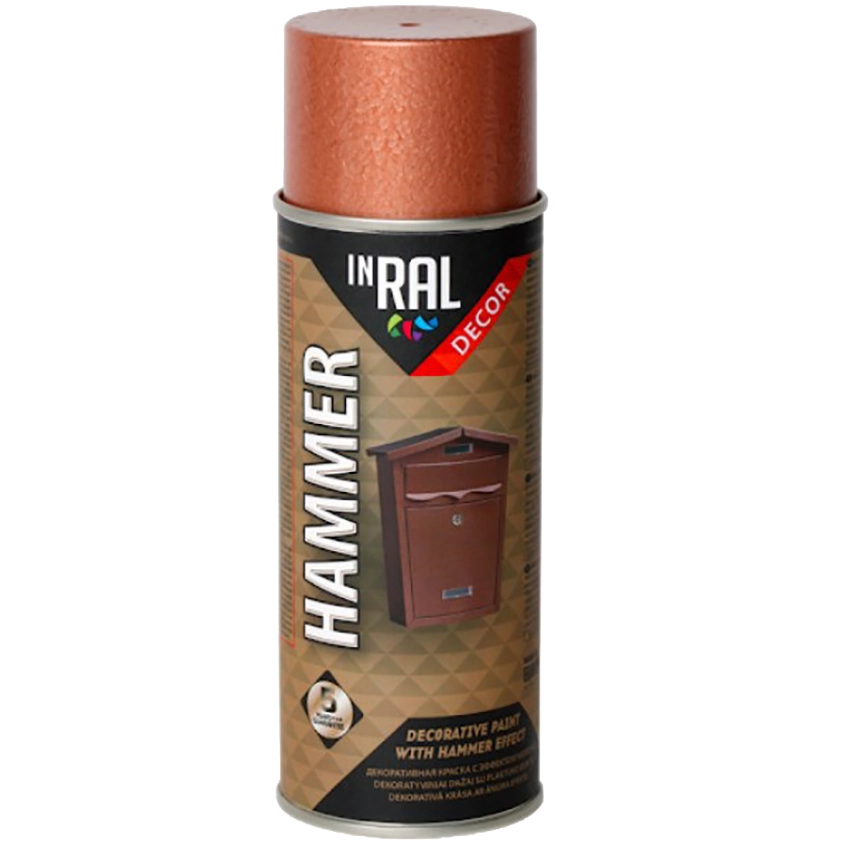 Краска спрей декоративная Inral Hammer 400мл медь