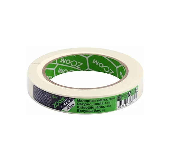 Клейкая лента малярная Zoom 19mm x 45m