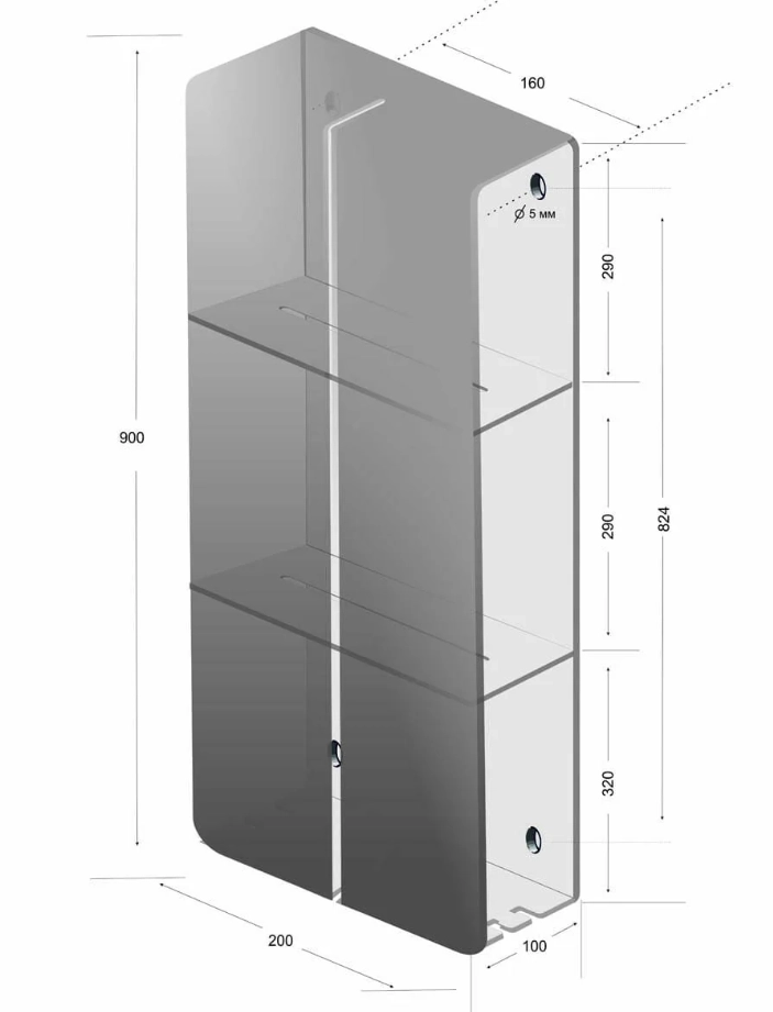 Полка для ванной Daske Sensay SY/SH-1567B чёрный