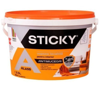 Суперсмываемая краска против плесени Sticky 2.5л