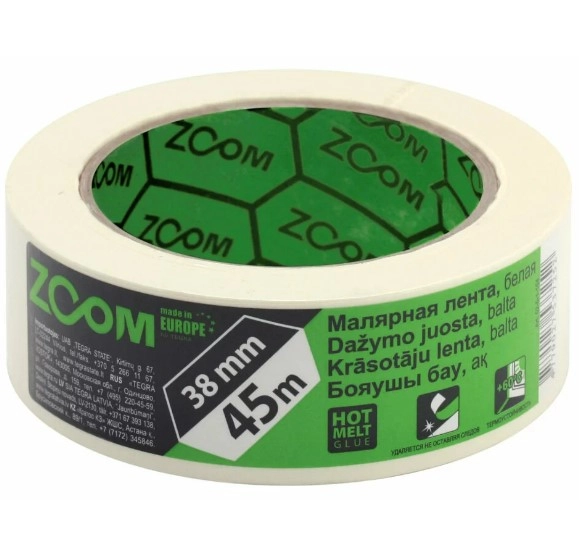 Клейкая лента малярная Zoom 38mm x 45m