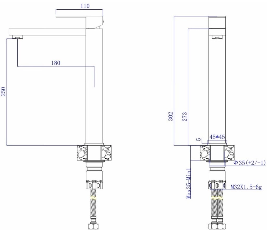 Смеситель Mateco Yago 1150 золотистый 114267