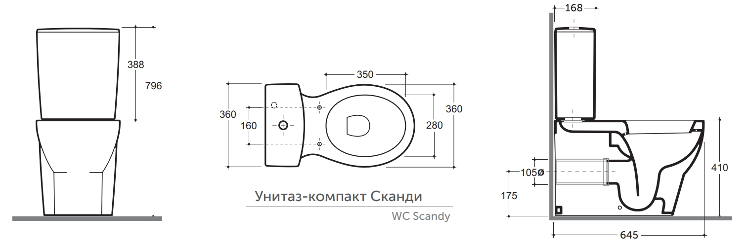 Напольный унитаз Keramin Scandy ML Incoer 1c