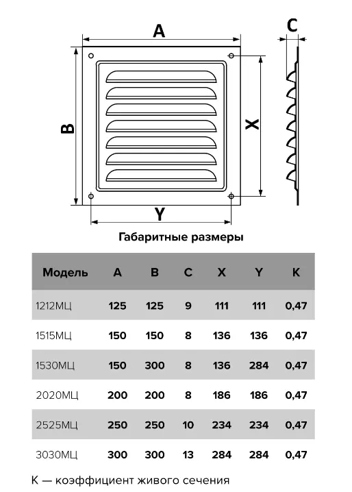 Grilă de ventilație Mistral 20x20 silver 2020МЦ