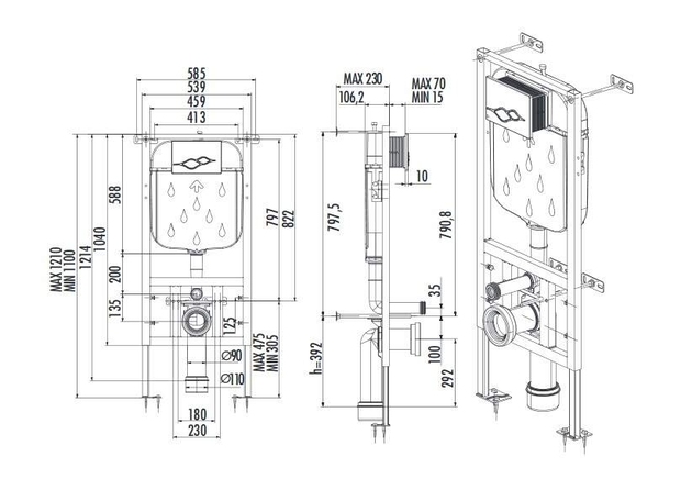 Инсталляция для подвесного унитаза Creavit WC GR5003.01 43576